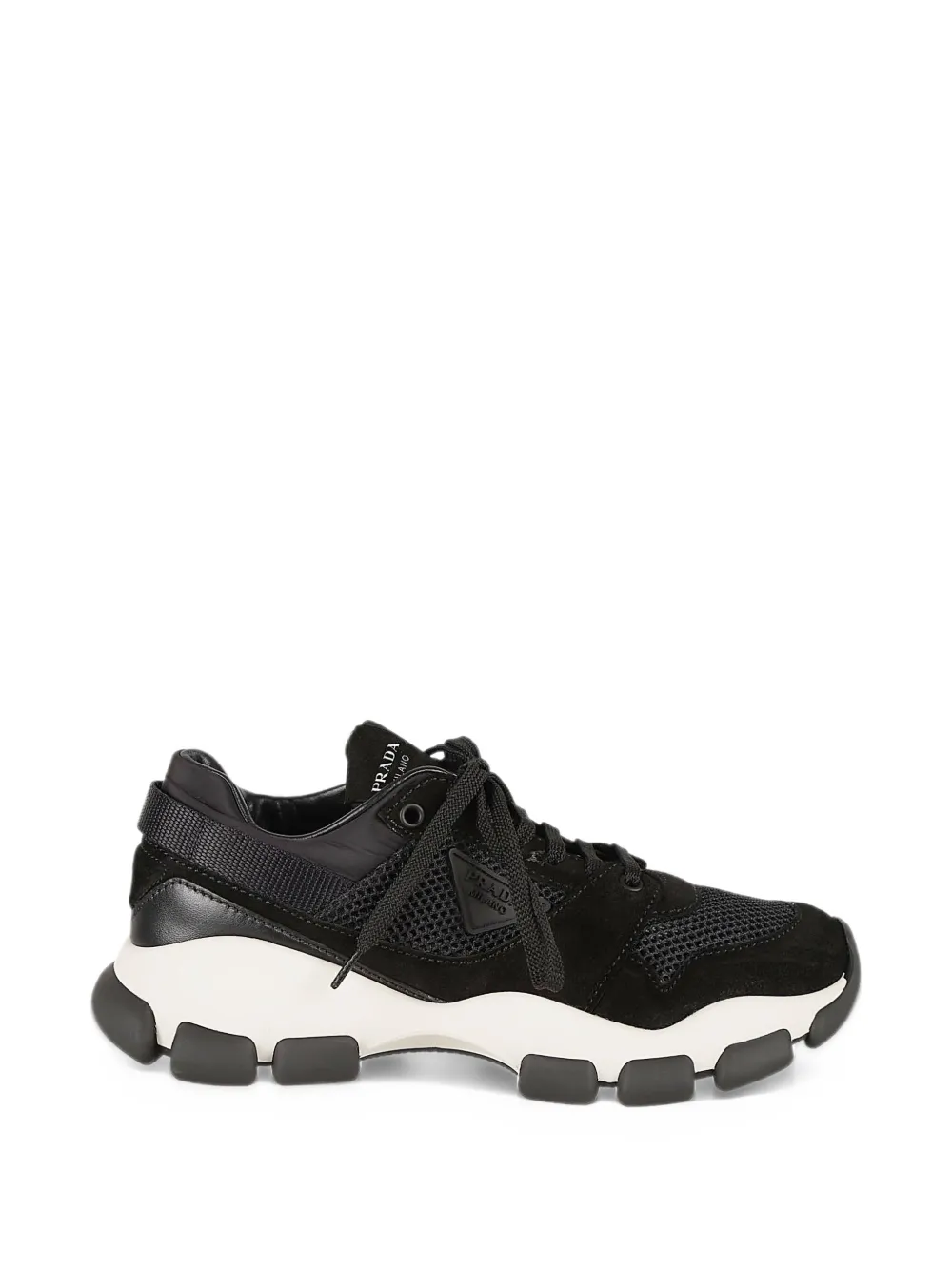 Prada mesh-fabric and suede sneakers - Nero