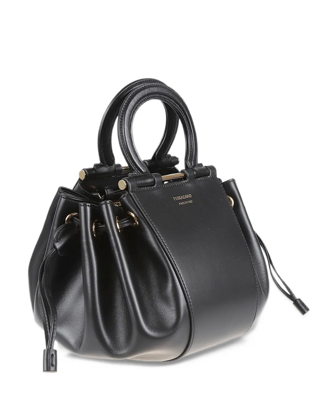 Ferragamo Gancini bucket bag Zwart