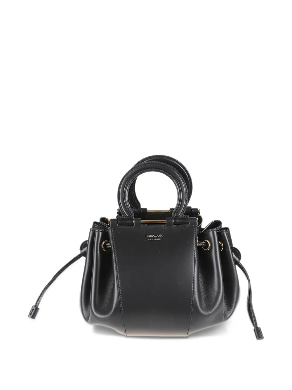Ferragamo Gancini bucket bag Zwart