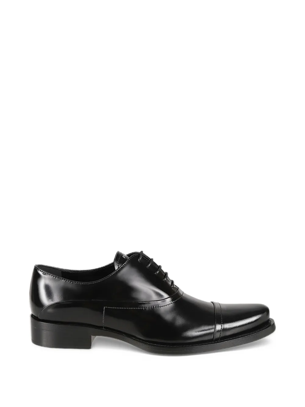 Prada brushed-leather lace-up shoes - Nero
