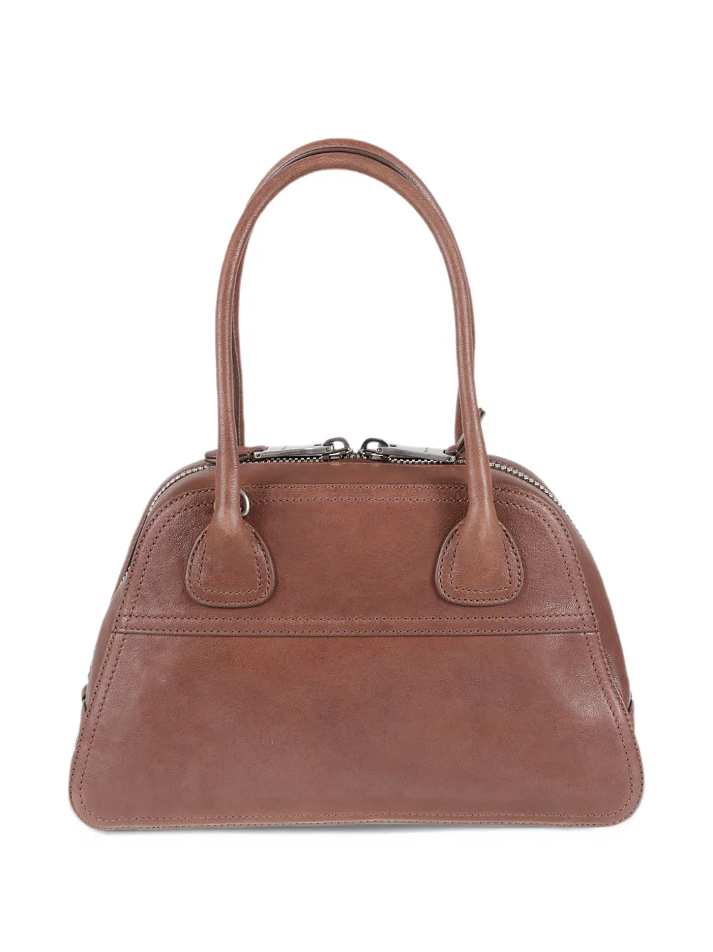 Miu Vivant nappa-leather bag Bruin