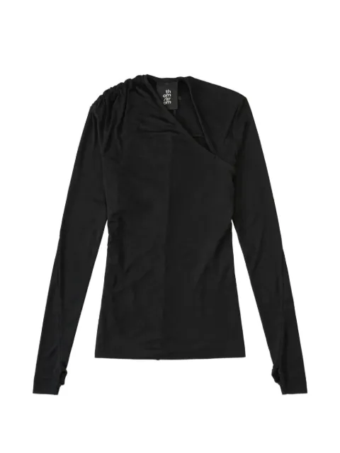 Thom Krom asymmetric long-sleeved gathered T-shirt