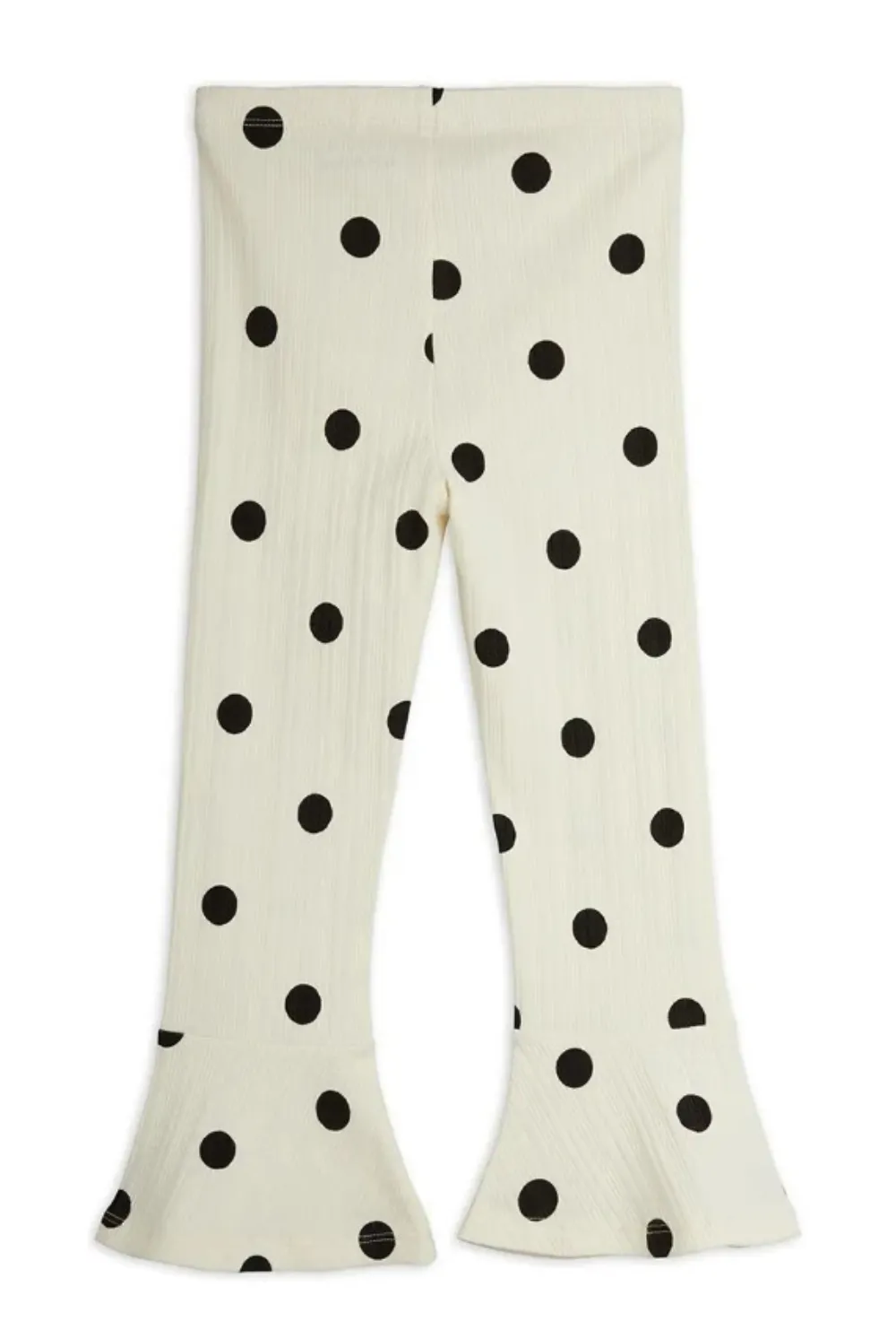 Mini Rodini polka-dot ribbed-knit trousers Beige