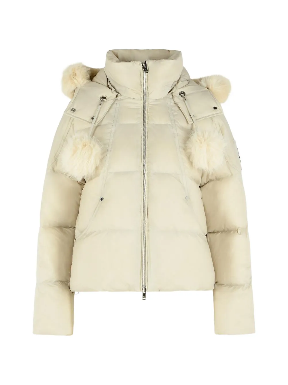 Moose Knuckles Everest pom-pom trim padded jacket Beige