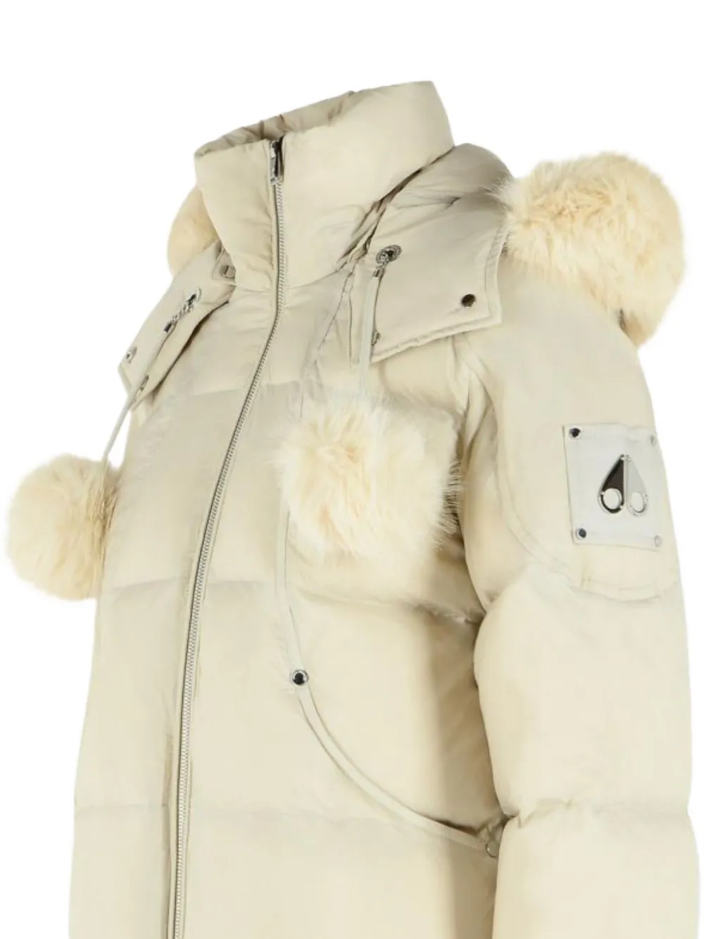 Moose Knuckles Everest pom-pom trim padded jacket Beige