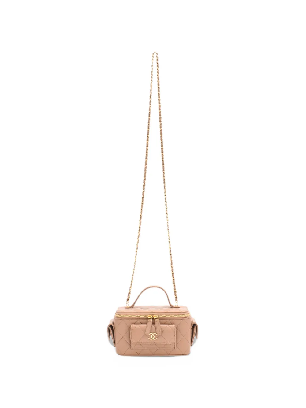 CHANEL Pre-Owned Quilted Polly Pocket vanity bag - Toni neutri