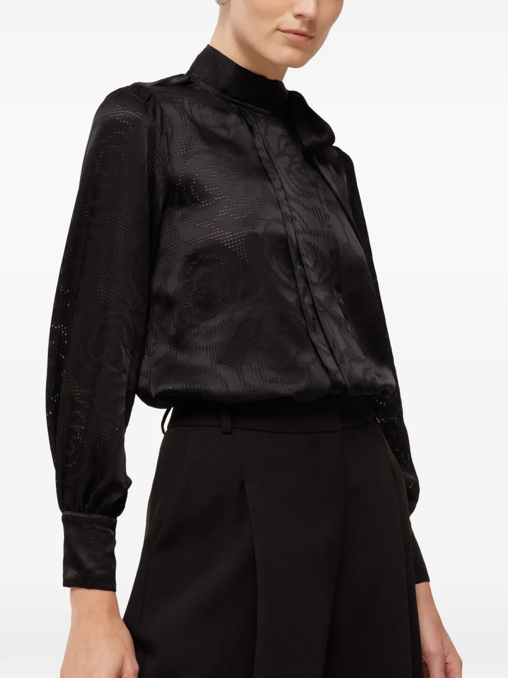 NISSA satin viscose top - Nero