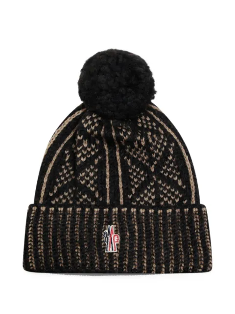Moncler Grenoble pom-pom intarsia-knit beanie hat