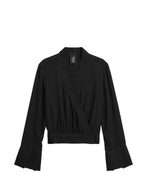 Thom Krom wrap-style cropped shirt