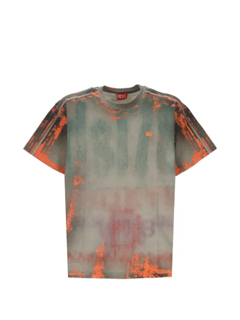 Diesel T-shirt in cracked leather-effect jersey