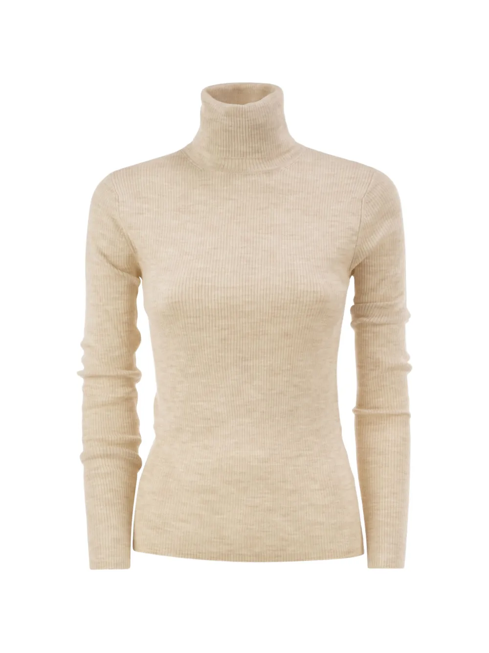 MC2 Saint Barth Erika geribbelde wollen trui Beige