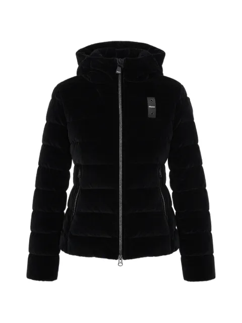 Blauer Velly velvet-effect hooded puffer jacket