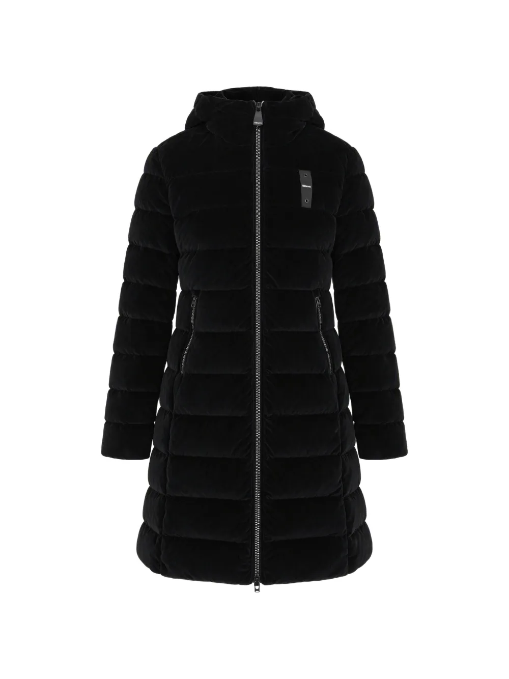 Blauer quilted velvet-effect coat - Black