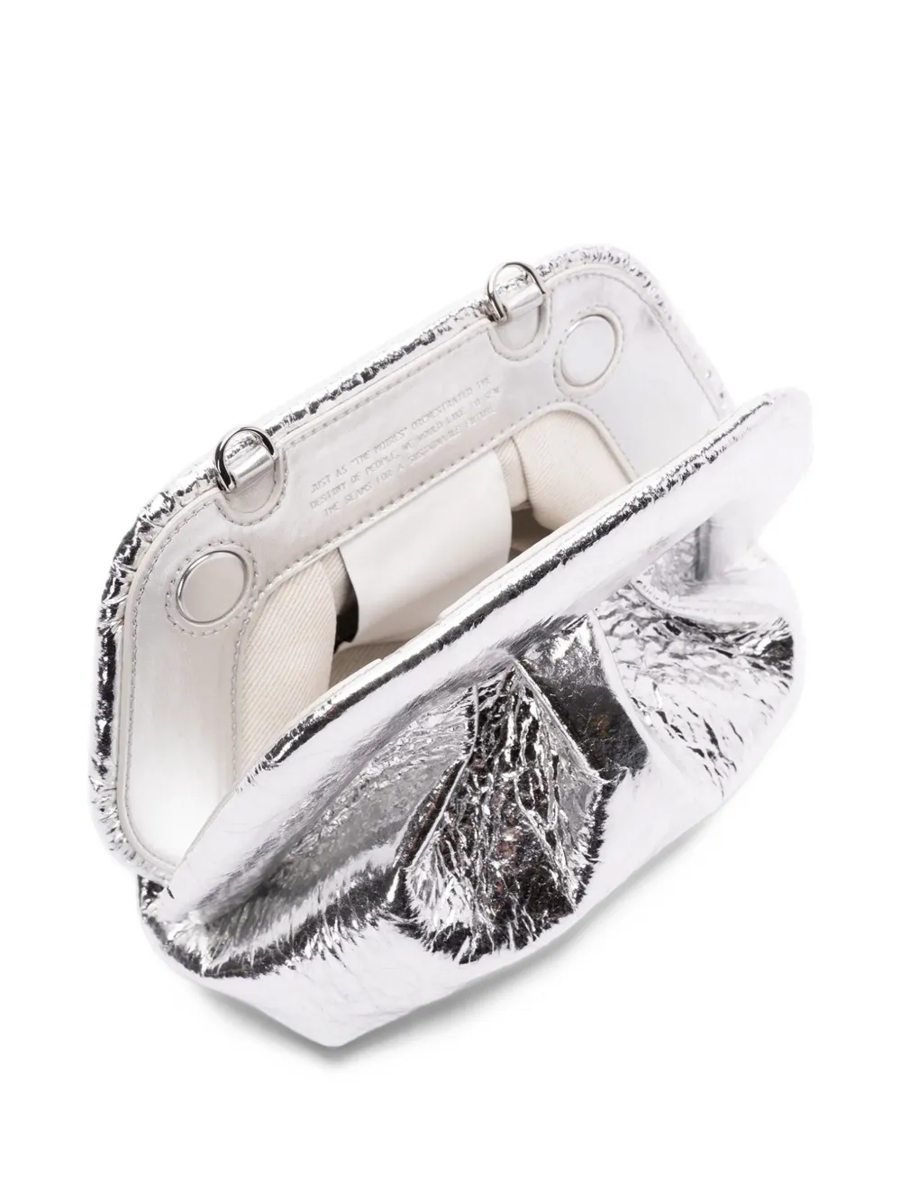 Themoirè Gesmockte schoudertas met metallic-effect Zilver