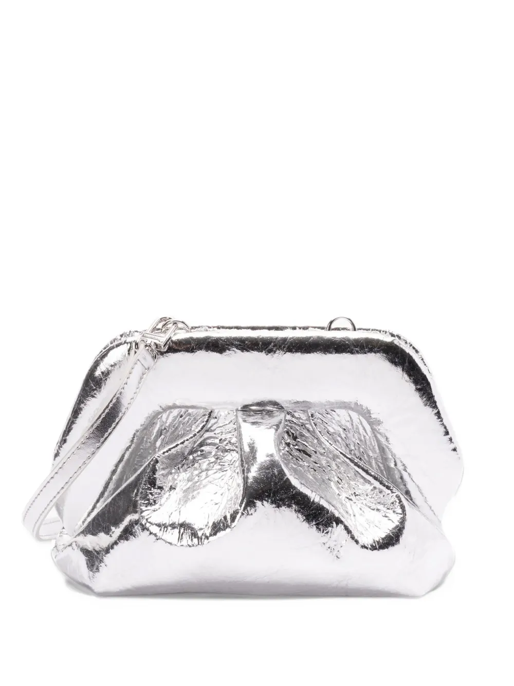 Themoirè Gesmockte schoudertas met metallic-effect Zilver