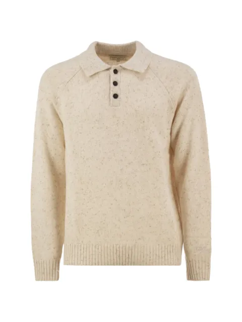 MC2 Saint Barth beige Alfie wool-blend Donegal knit polo