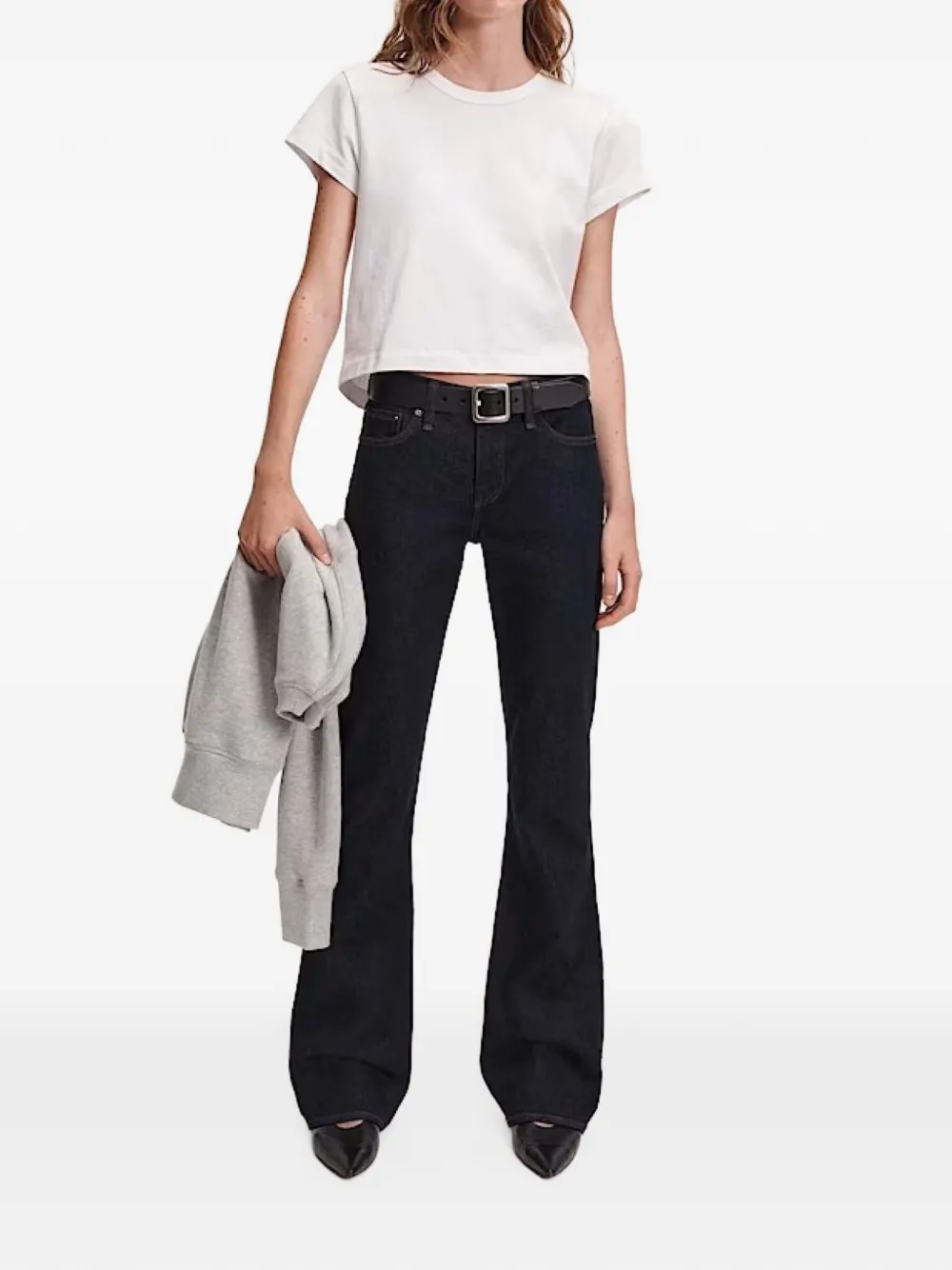 rag & bone Kelly crew-neck cropped T-shirt Wit