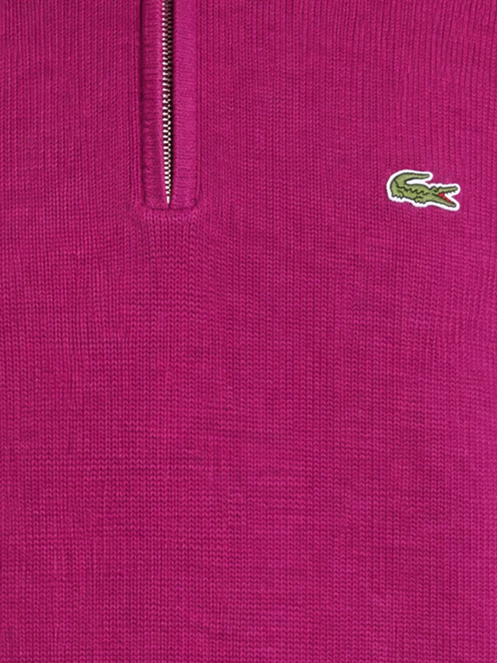 Lacoste zip-up high-neck wool sweater Roze