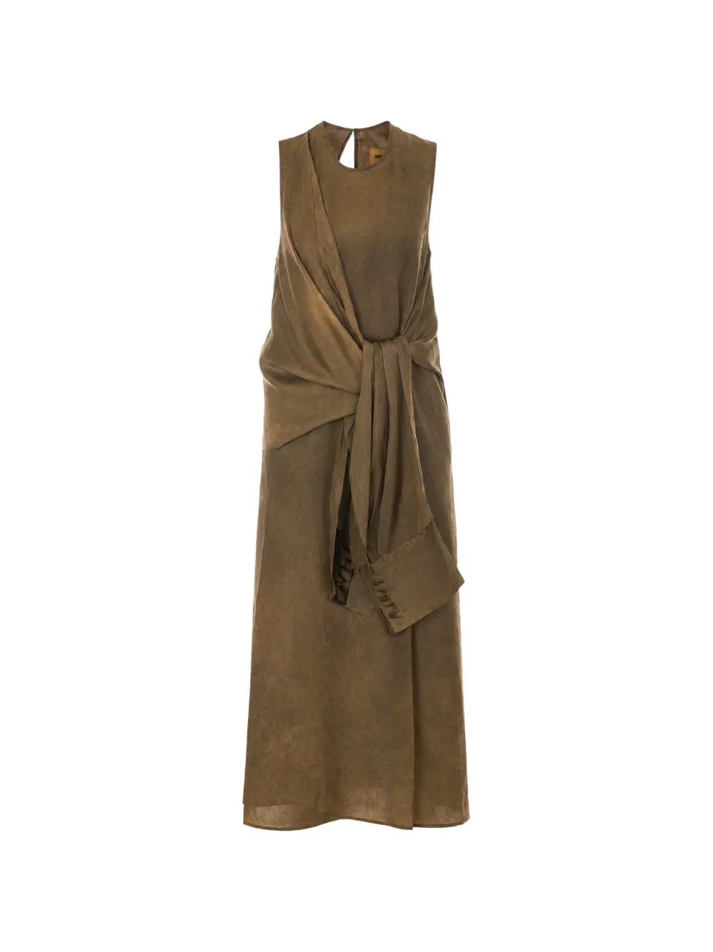 Uma Wang draped sleeveless midi dress - Green