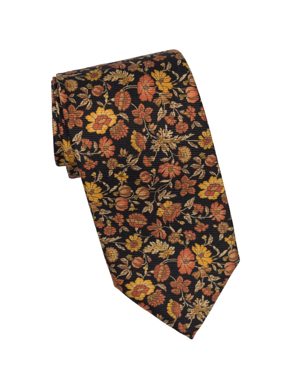 Elizabetta Conte floral-print silk tie - Nero