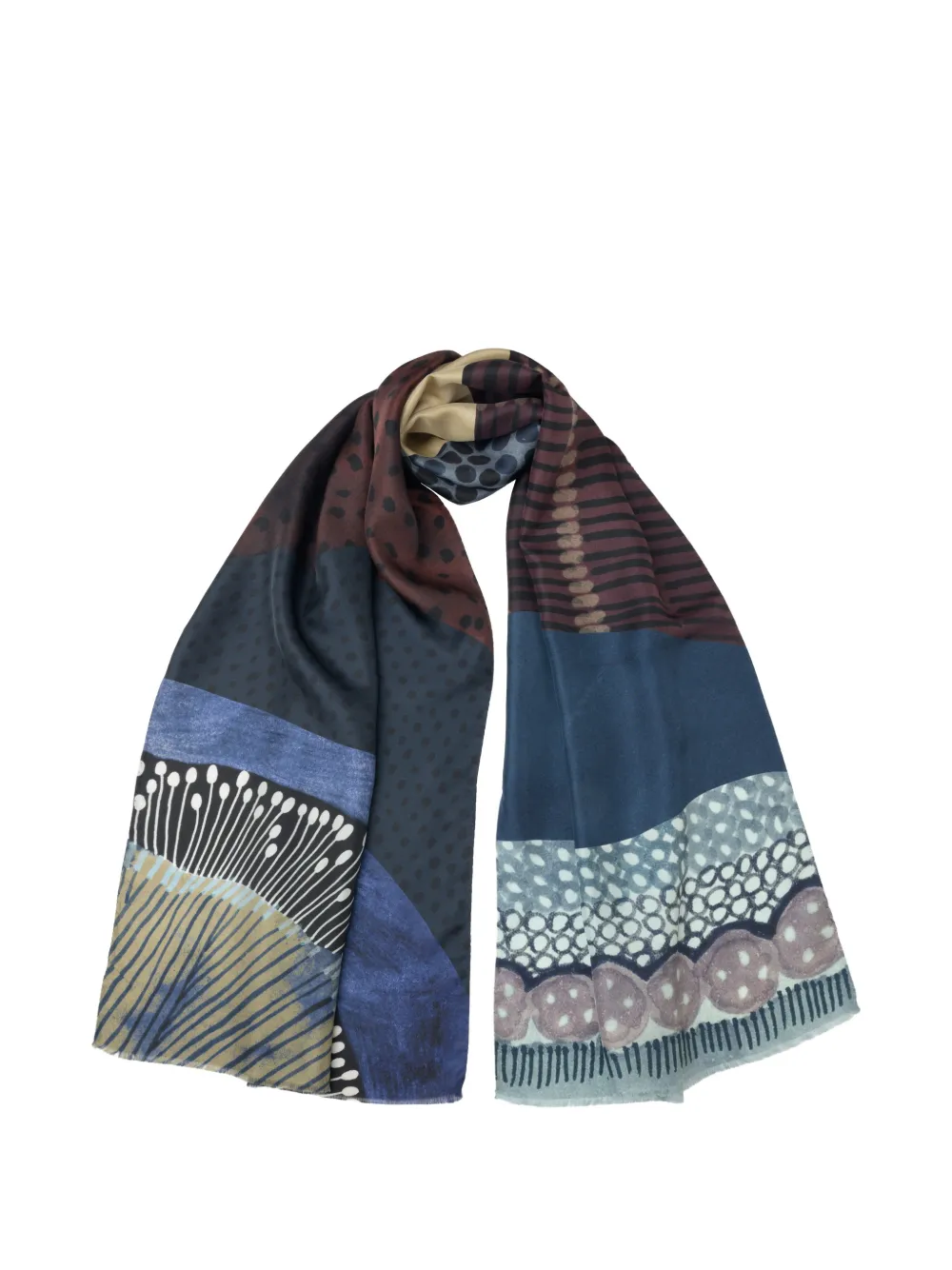 Elizabetta Elisa abstract-floral scarf - Blu