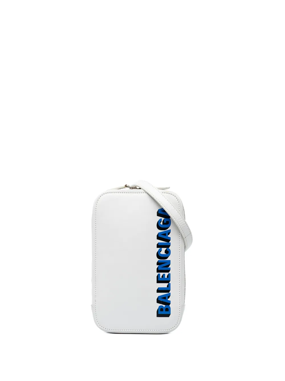 Balenciaga Pre-Owned 2020 Grained Calfskin Cash Zip Phone Holder crossbody bag - Bianco