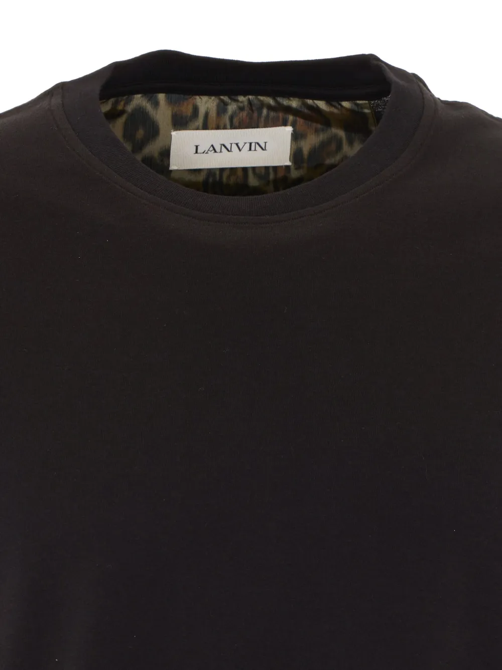 Lanvin T-shirt met afwerking met luipaard-print Zwart