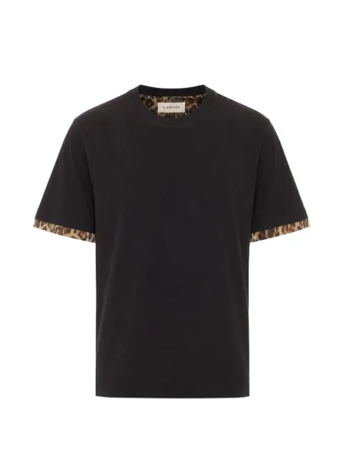 Lanvin leopard-print trim T-shirt