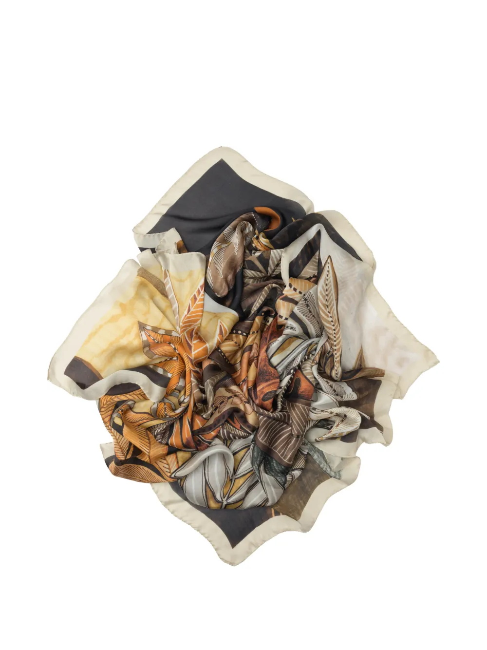 Elizabetta Debora leaf-print scarf - Marrone