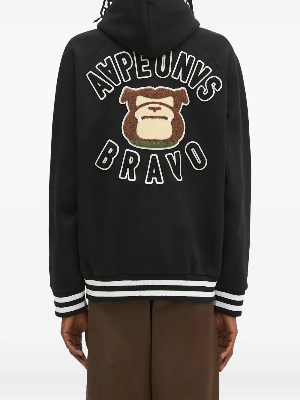 AAPE BY *A BATHING APE AAPER logo-patch hooded jacket Zwart