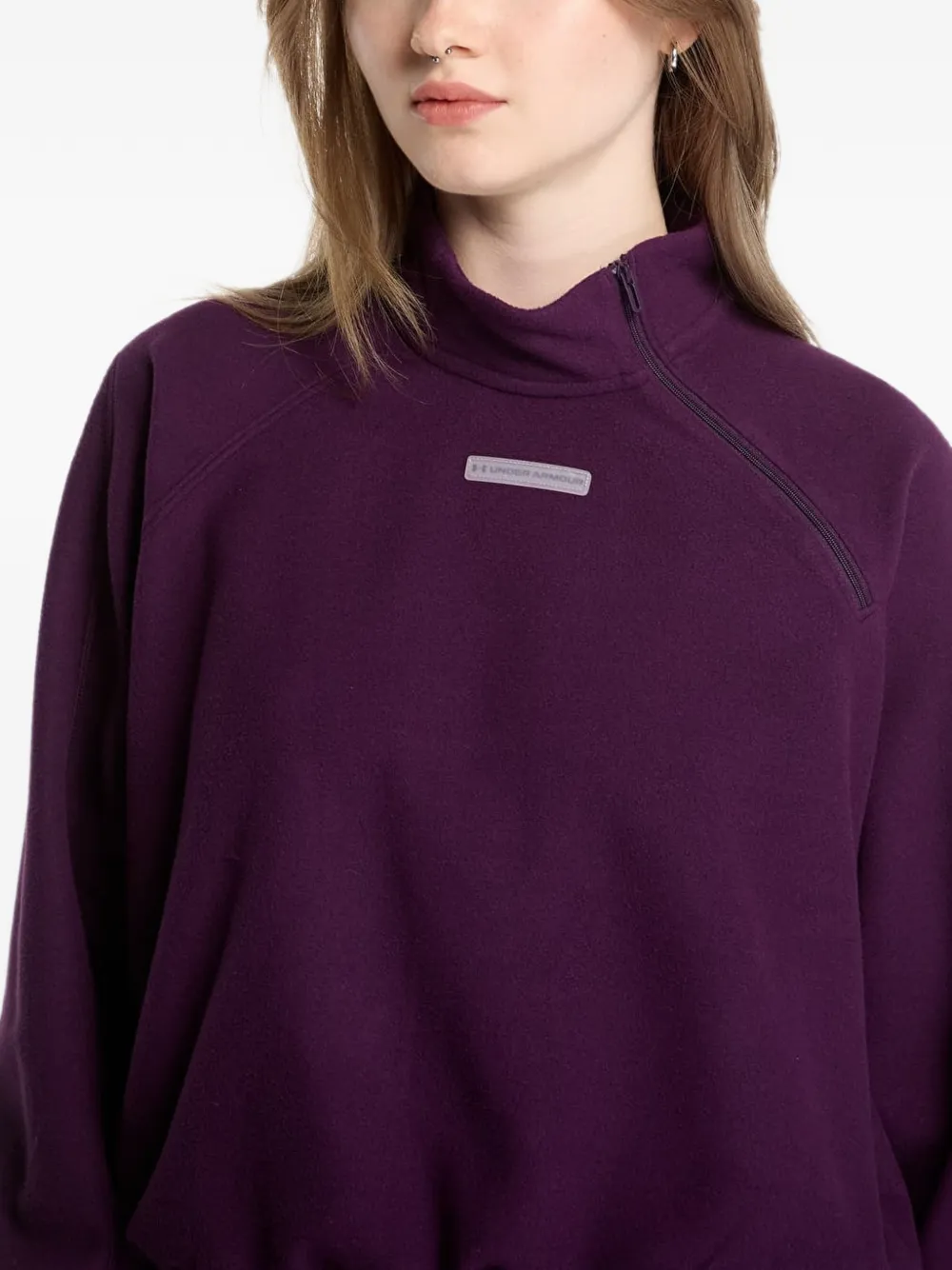 Under Armour Performance Fleece asymmetric quarter-zip sweater Paars