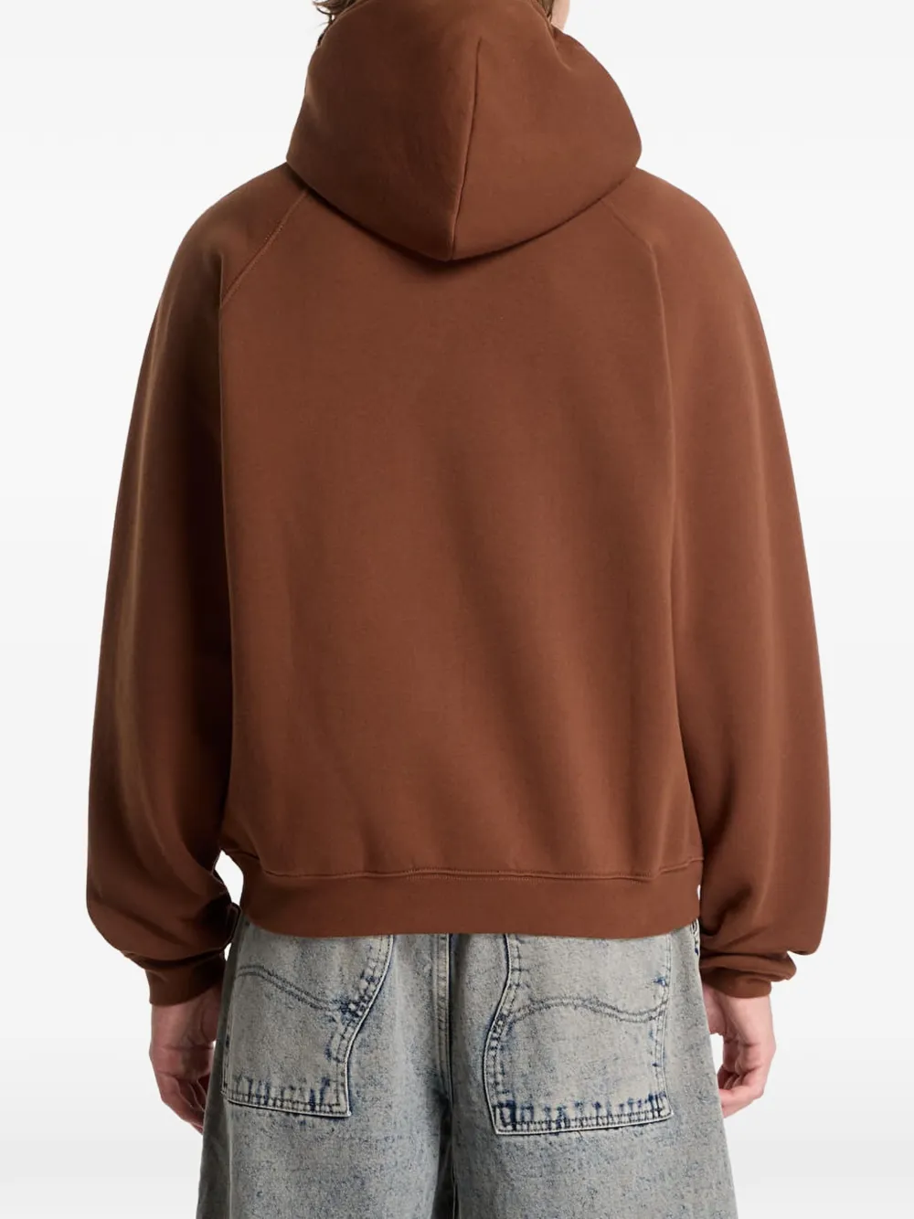 dime Cursive hoodie met geborduurd logo Bruin