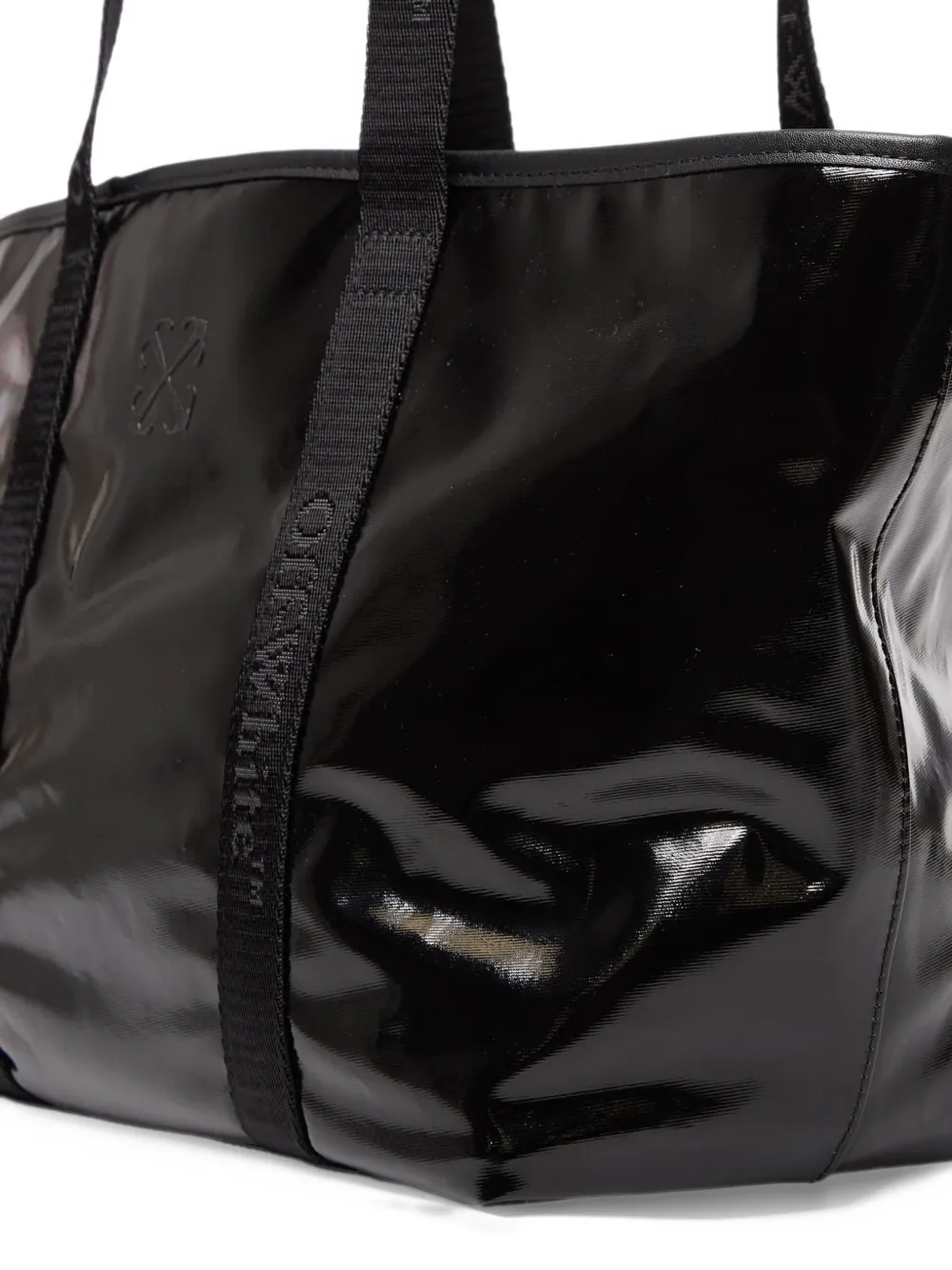 Off-White Jitney logo-strap tote bag Zwart