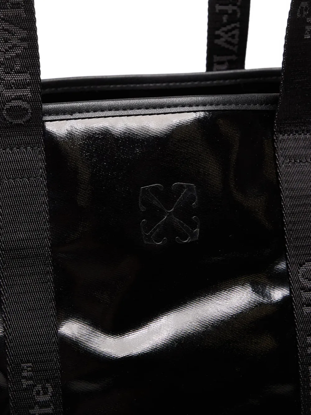 Off-White Jitney logo-strap tote bag Zwart