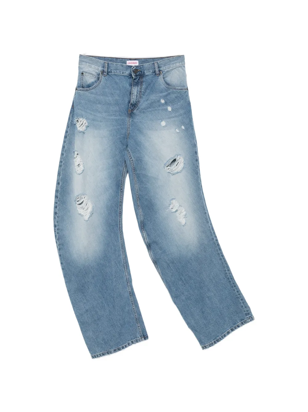 Charles Jeffrey Loverboy Topsy Turvy distressed wide-leg jeans - Rosso