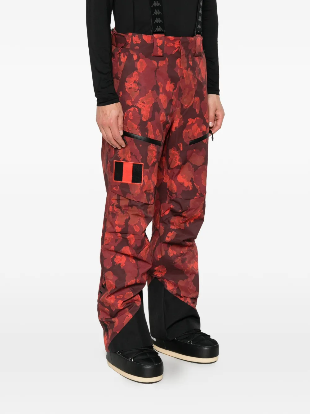 Kappa camouflage-print logo-strap ski bottoms Oranje