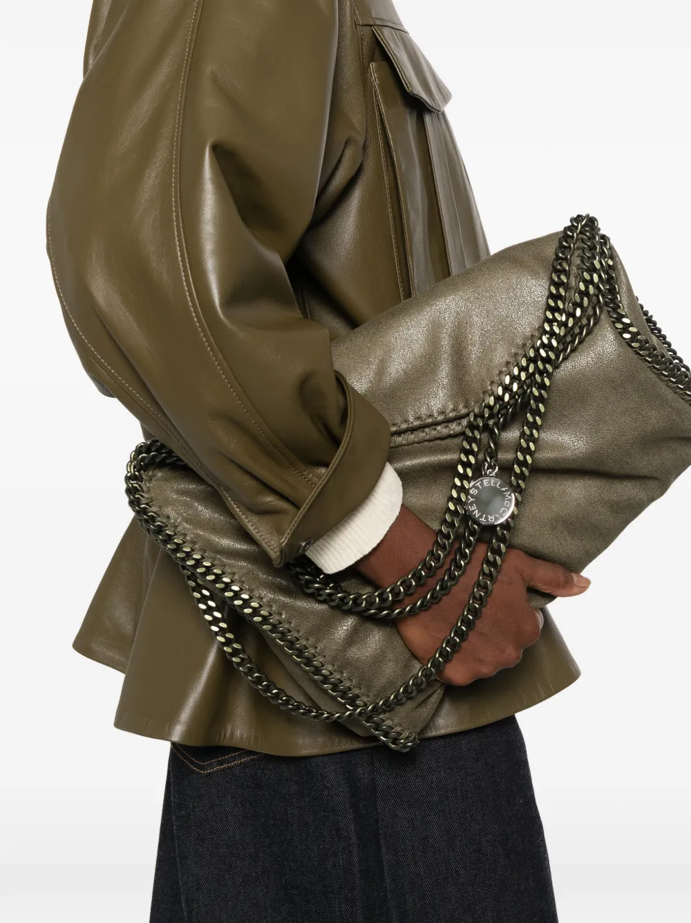 Stella McCartney Falabella chain-trim shoulder bag - Verde