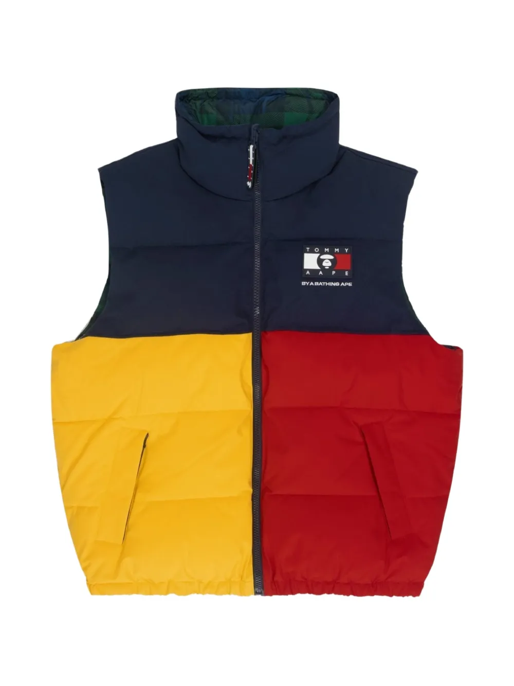 AAPE BY *A BATHING APE® x Tommy Hilfiger logo-patch reversible vest - Blue