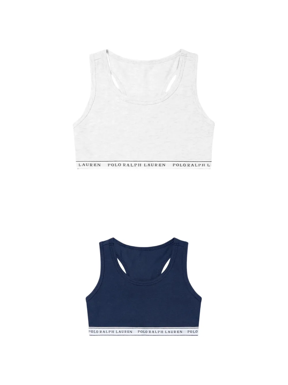 POLO RALPH LAUREN KIDS logo-band racerback bras (set of two) - Neutrals