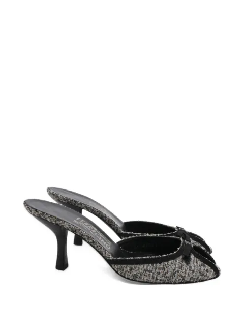 Ferragamo Pre-Owned mules de tweed con puntera abierta 2010