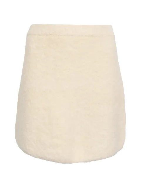 Ba&Sh Fur-Accent alpaca wool mini skirt