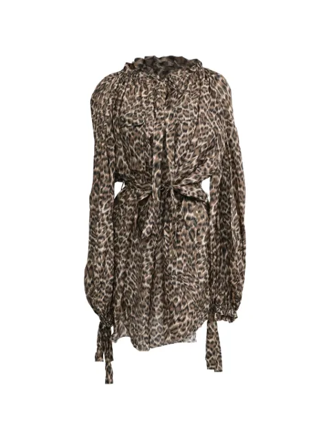 ZIMMERMANN vestido Suraya con hombros descubiertos y estampado de leopardo