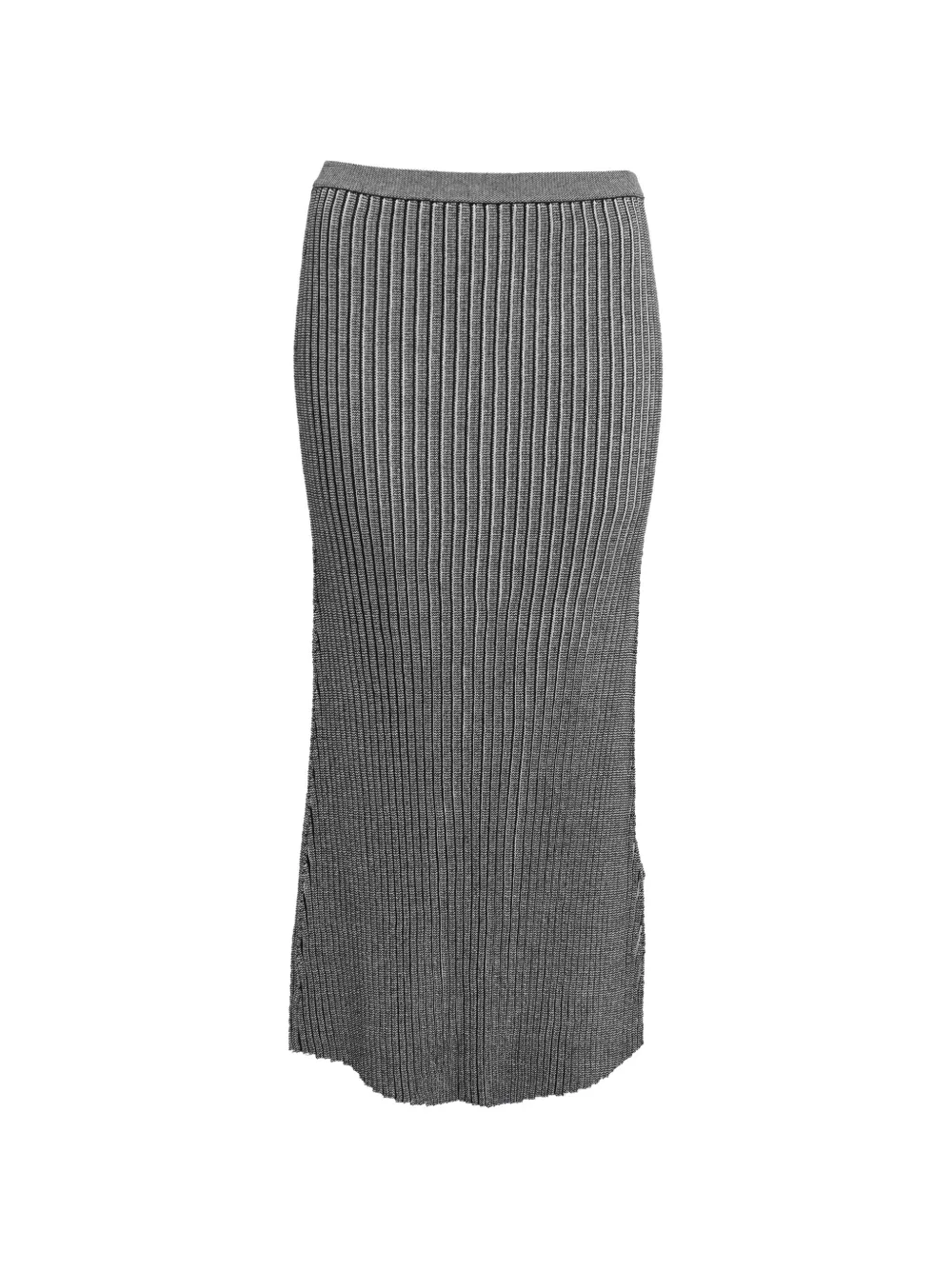 Victoria Beckham ribbed raw-hem skirt - Nero