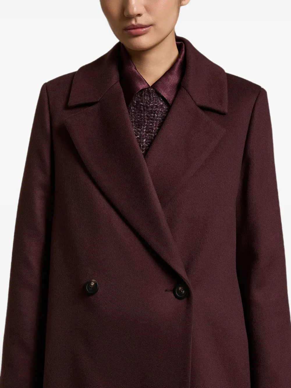 Peserico double-breasted belted coat Rood