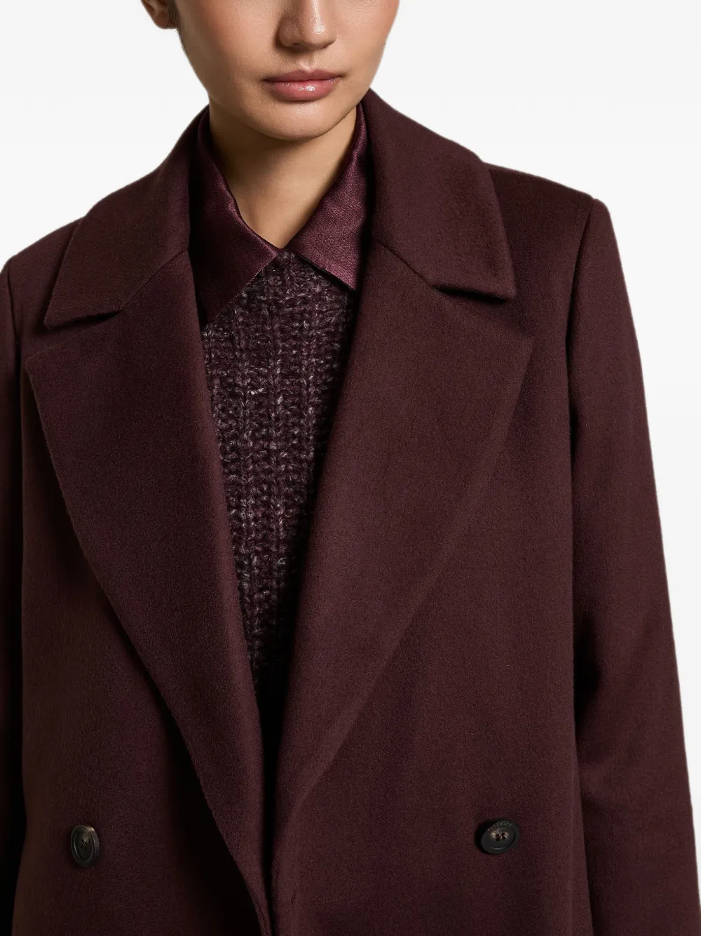 Peserico double-breasted belted coat Rood