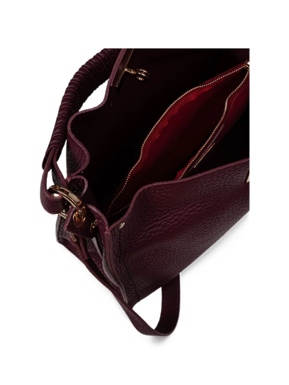 VISONA` Mia leather tote bag Rood