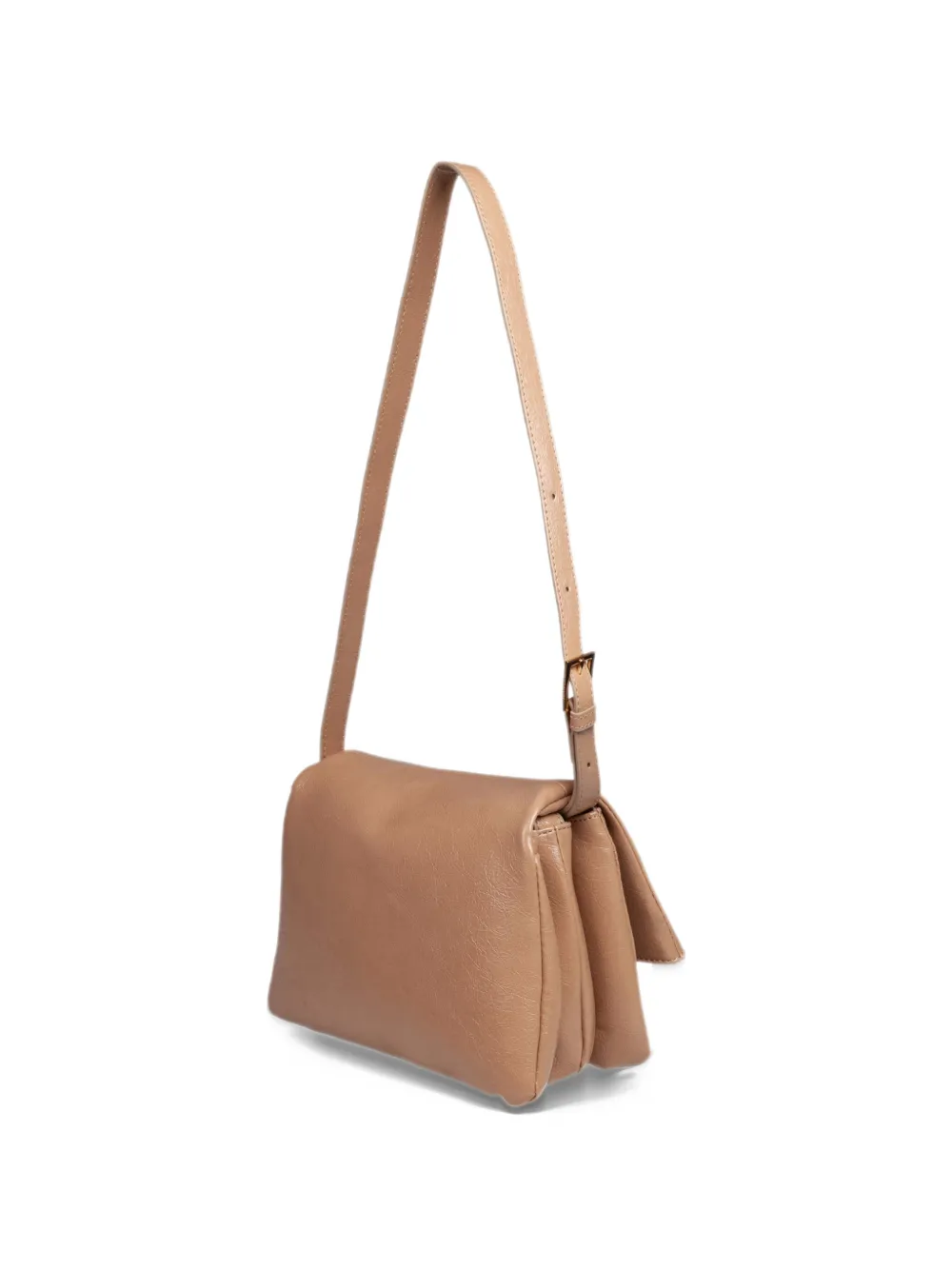 Themoirè Kleine Chio schoudertas van imitatieleer Beige