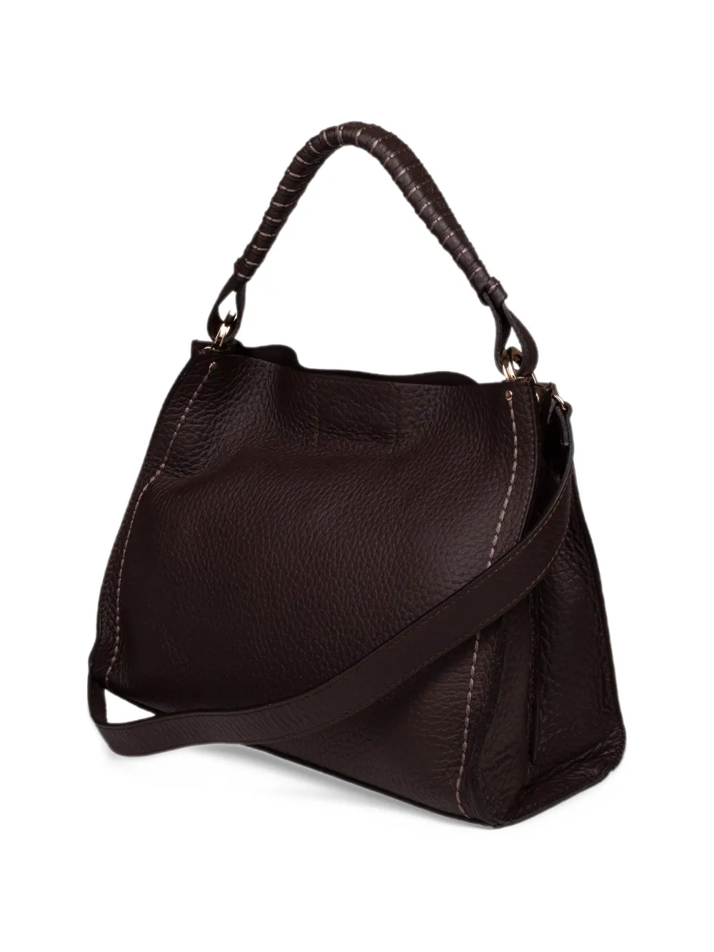 VISONA` Mia santorini leather tote bag Bruin