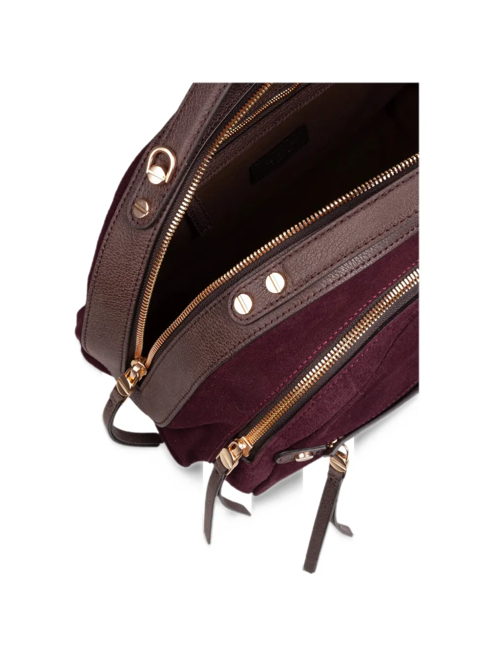 Borbonese medium Gallery suede leather-trim tote bag Paars