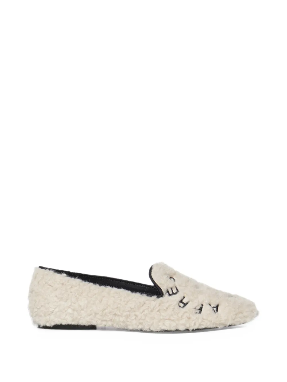 V°73 bouclé-effect embroidered loafers - Toni neutri